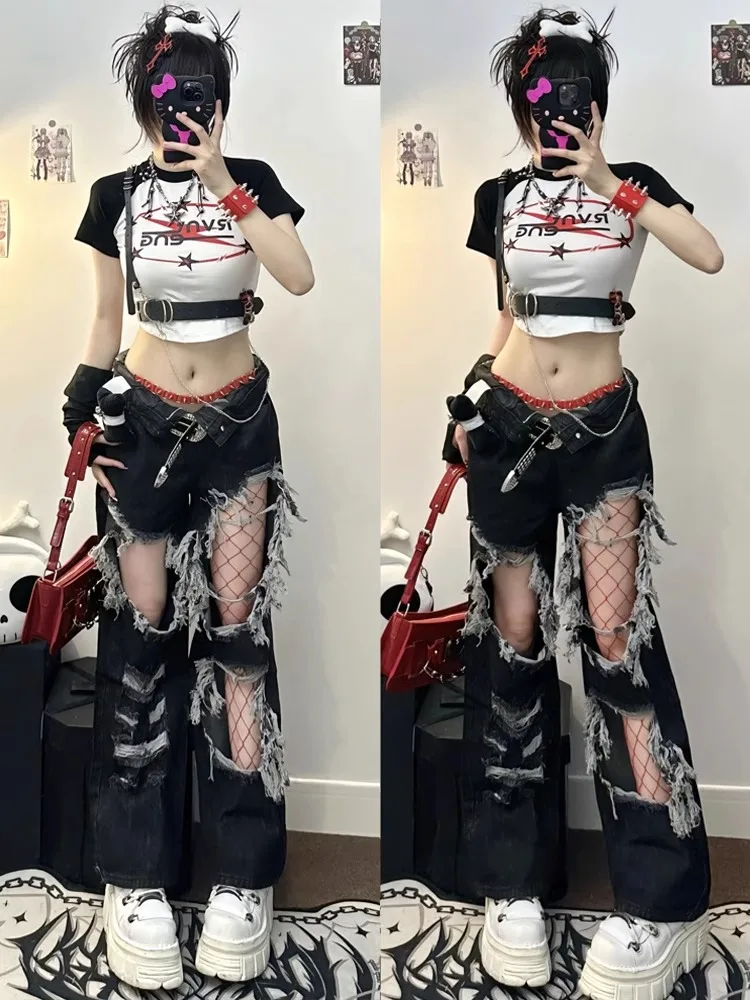 

Trendy Denim Shorts Women's High-Waisted Vintage Petite Loose-Fit Straight-Leg Slimming Five-point Pants Summer Style