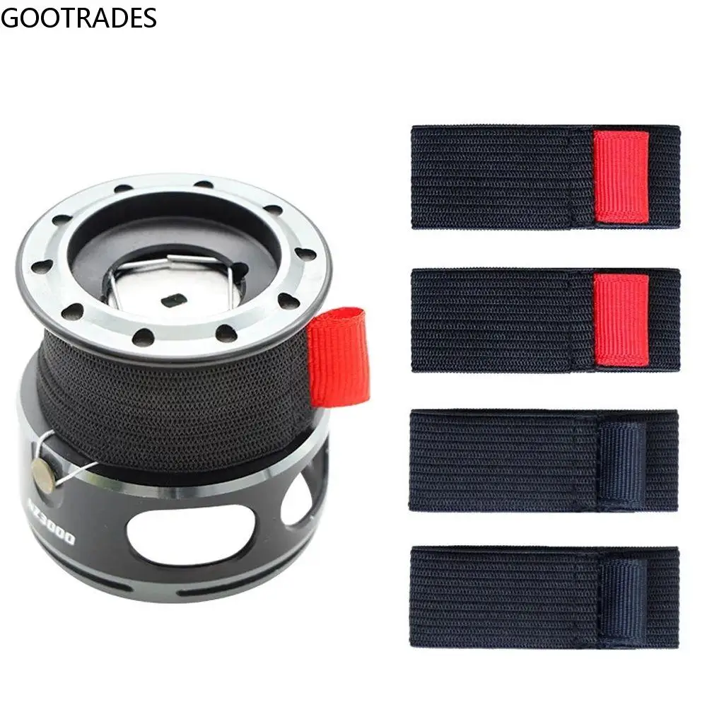 

4pcs/pack Outdoor Fishing Elastic Black Fishing Reel Protection Band Baitcasting Reel Fishing Spool Belt Spinning Reel