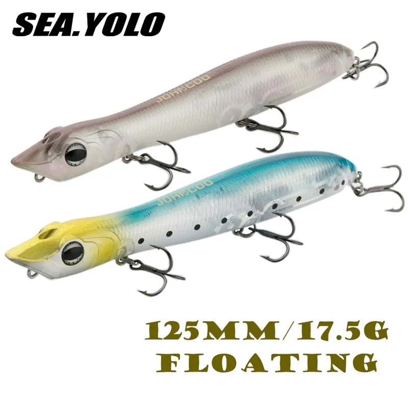 

Sea. Yolo 12.5cm 17.5g Floating Hard Bait Popper Lure Baits Biomimetic Bait Carp Perch Fishing Bait Fishing Accessories