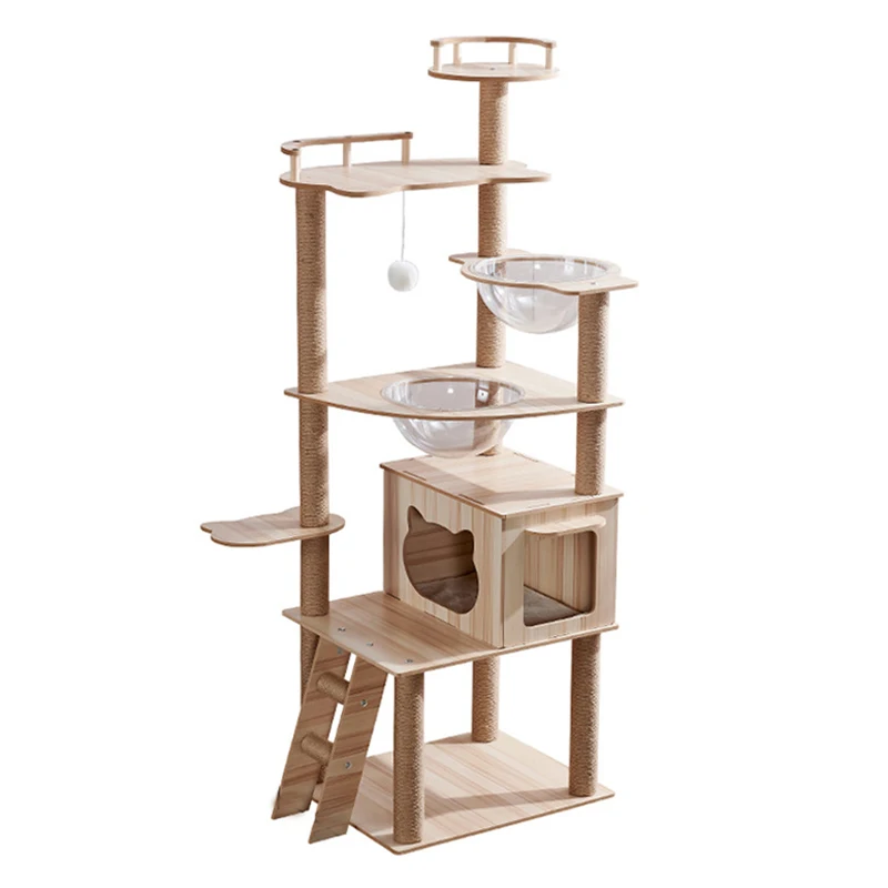 

Cat Scratcher Tower Home Furniture Cat Toys Tree Pets Hammock Sisal Post Climbing Frame Toy