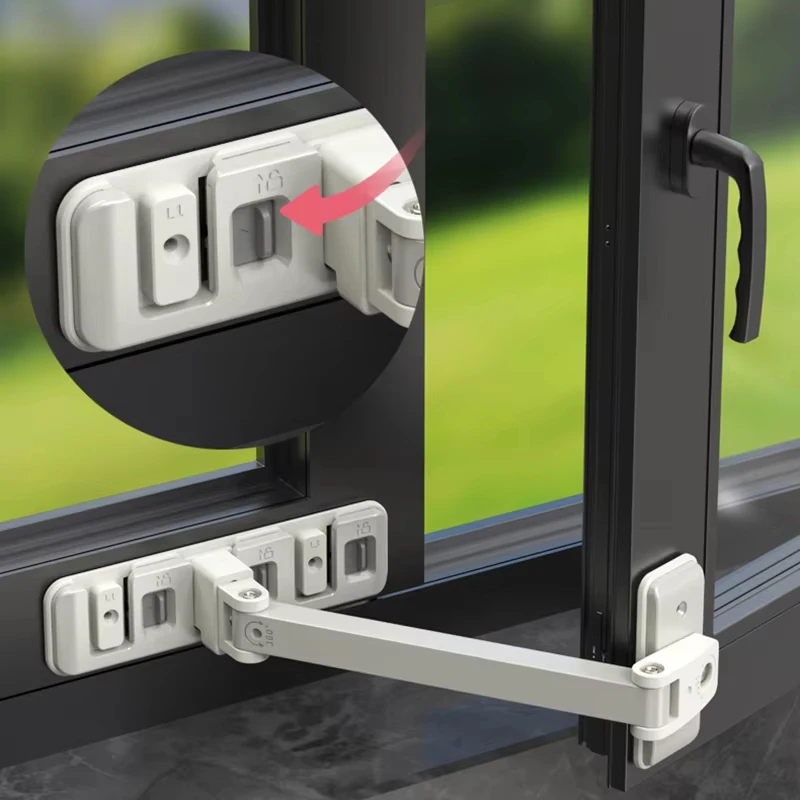 Perforation-free Window Stopper Window Latch ABS Sliding Flat Window Child Safety Lock Anti-theft Sliding Window Lock
