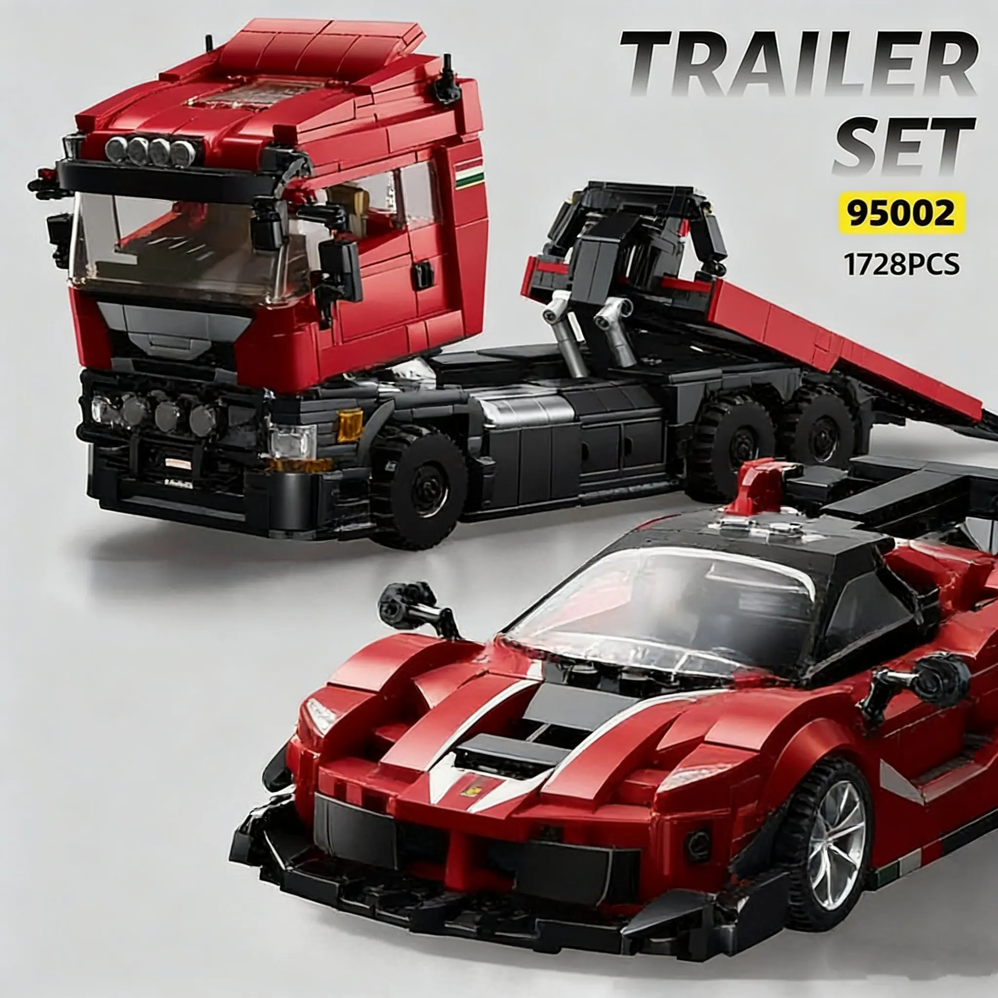 

Trailer Set Building Blocks Head Truck&Super Car Architecture 95002 Model Bricks Assembly Educational Toys For Kids Adult Gifts
