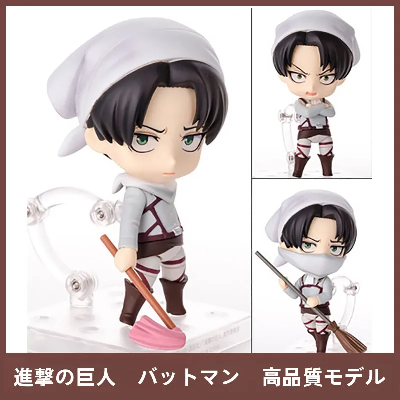 進撃の巨人-可動フィギュア-ウィレム・デ・グラフ-クレイモデル-コレクタブル-qバージョン-交換顔付き-掃き掃除用ほうきおもちゃ