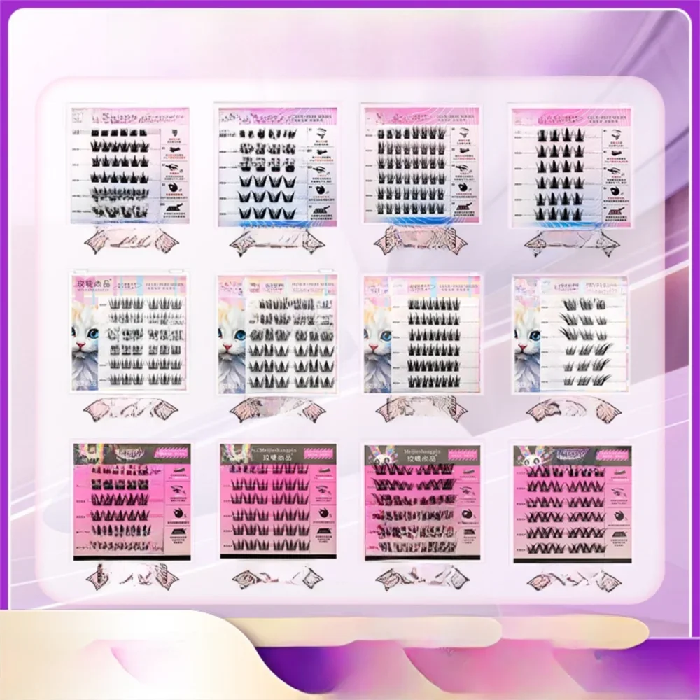 New Self Adhesive False Eyelashes Fluffy No Glue Lash Cluster Soft Manga Eye Eyelash Extension Eye Makeup