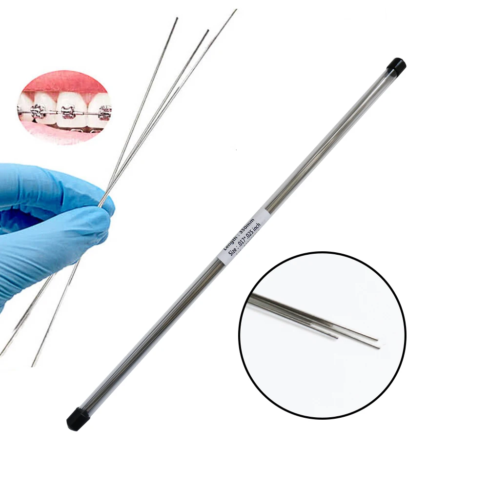 1Tube 10Pcs Orthodontic Stainless Steel Dental Straight Wire 350mm