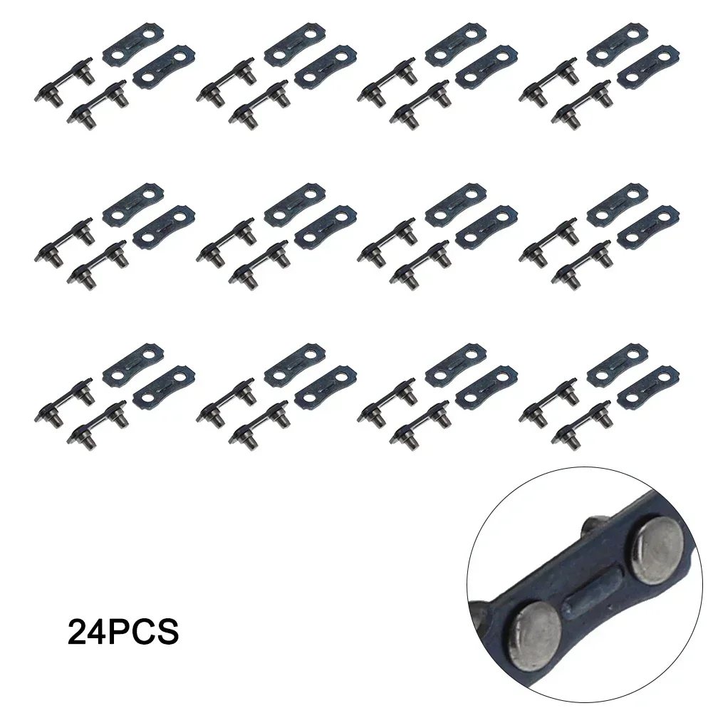 12Sets Chainsaw Chain Links Repair Part Size 3/8LP Pitch - 0.050 Gauge Tools Kit Chainsaw Parts Replacement Accessories