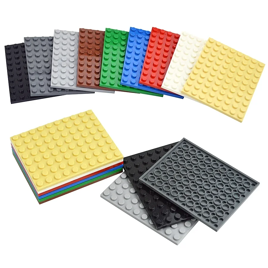 DIY Building Blocks Thin Plate Figures Bricks Size 8 X 10 Dots 6Pcs Compatible Brand Educational Construction Creative Toys