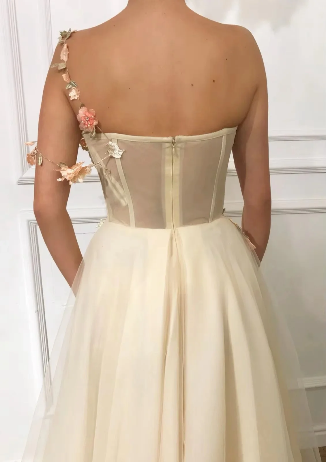 Lena Floral Lace Formal Dresses Woman Elegant Evening Dresses for Women Luxury Dress for Weddings One Shoulder A Line Long Skirt