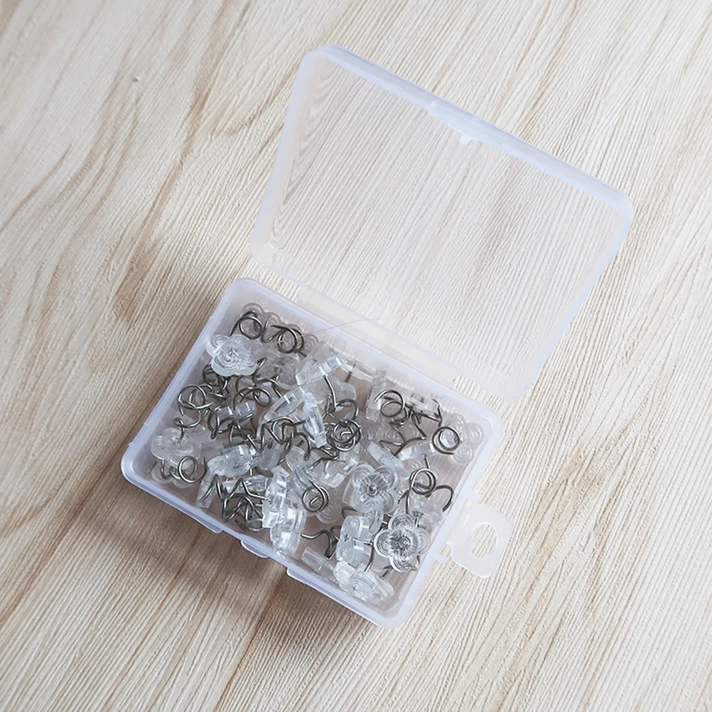 

100pcs Sofa Nails Stainless Steel Abs Transparent Anti-Slip Fixation For Upholstery Cushion Cover Holders Pins