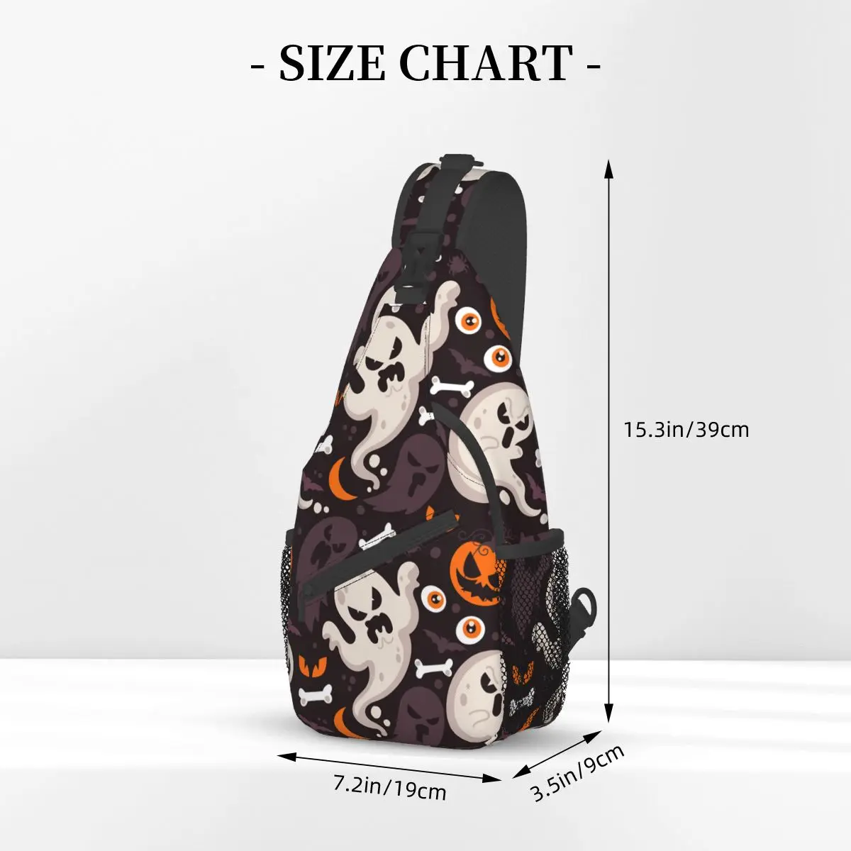 Ghost Pumpkins Crossbody Chest Bags Halloween Pockets Travel Pack Messenger Sports Teens Shoulder Bag Unisex