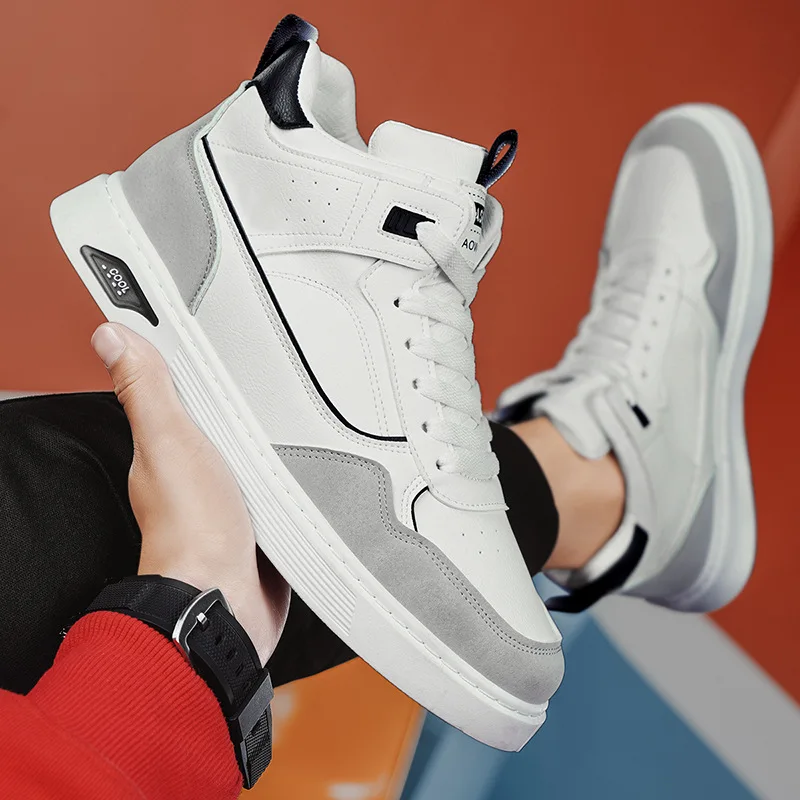 Nowe buty męskie o wysokiej desce w czterech sezonach modne wszechstronne młodzieżowe buty antypoślizgowe do biegania na świeżym powietrzu sportowe