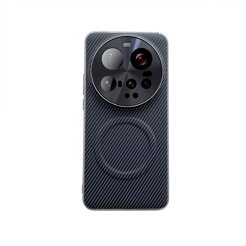 

Carbon Fiber Pattern For Xiaomi 15 Ultra/15 Pro/15 Phone Case Magnetic Charging TPU Electroplating Bezel Precision Hole Case