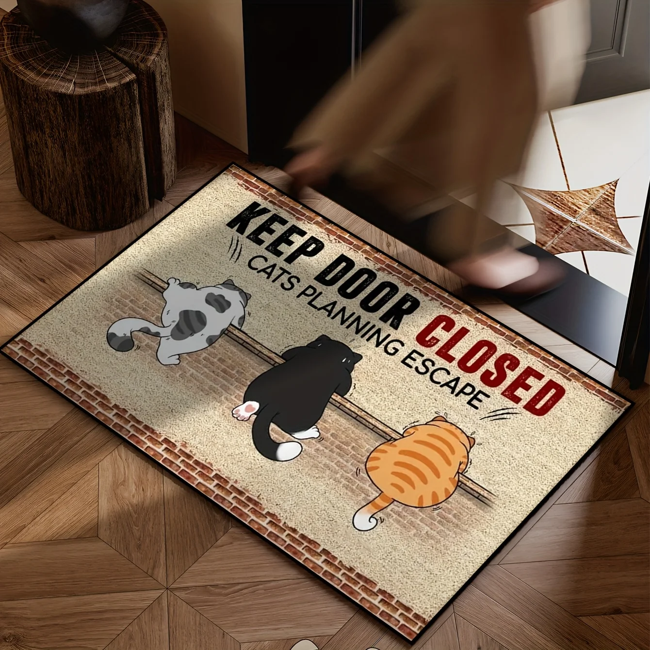 VIKAMA Cute Cartoon Cat&Dog Carpet for Living Room Welcome Doormat for Entrance Hallway Kitchen Rug Laundry Rooms Floor Mat Home