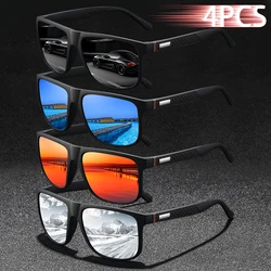 4PCS Fashion Eyewear Metal decoration Vintage Check Pattern Sunglasses Men Women Driving Man Brand Designer Sun Glasses