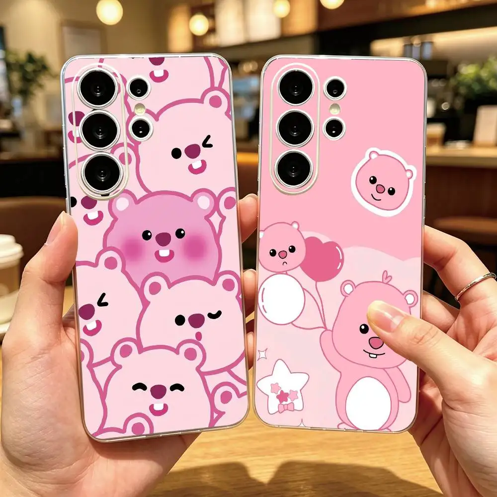 C-Cute cartoon L-LoopyES Phone Case Transparent Silicone Soft For Samsung S25,S24,S21,S22,S23,S30,Ultra,S20,Plus,Fe Gift