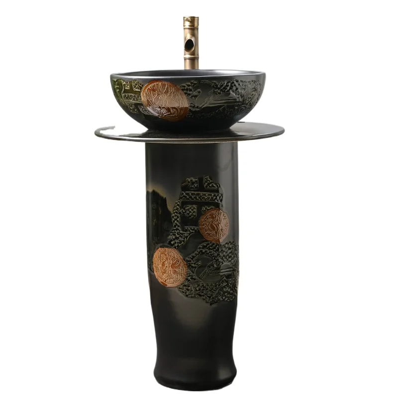 

Умывальник на открытом воздухе, керамическая колонна, умывальник для лица, бытовой балкон, ванная комната, встроенный напольный умывальник во дворе