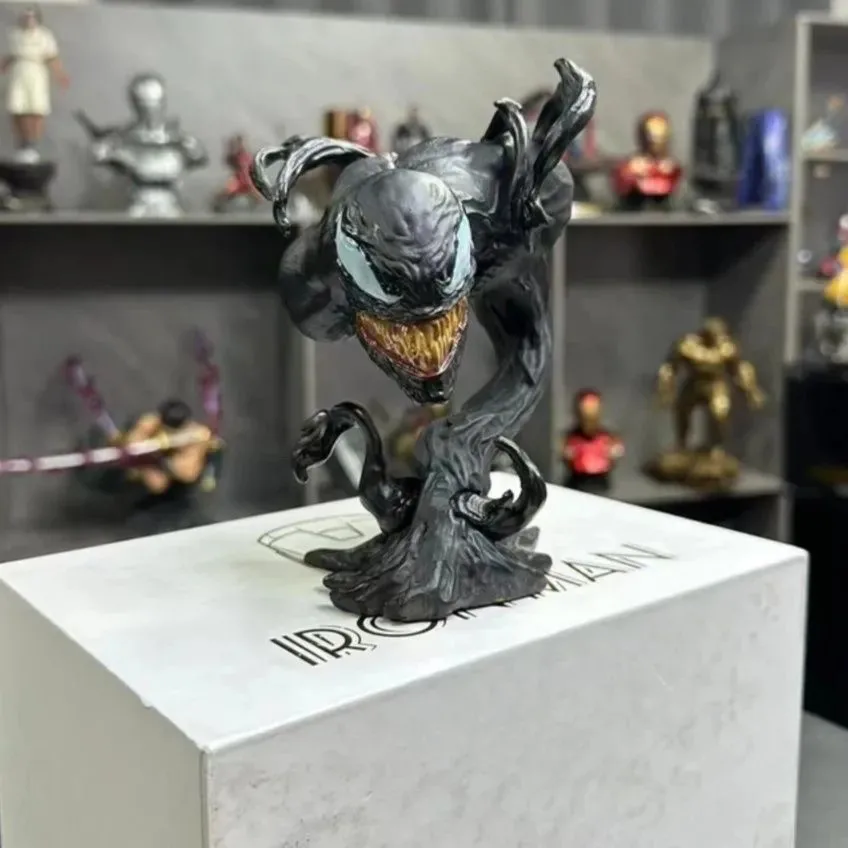 18-38 ซม.Marvel Venom รูปหน้าอกงานฝีมือเรซิ่น Venom Figurine Collection ตกแต่ง Tabletop จอแสดงผลของเล่น Figurine xmas ของขวัญ