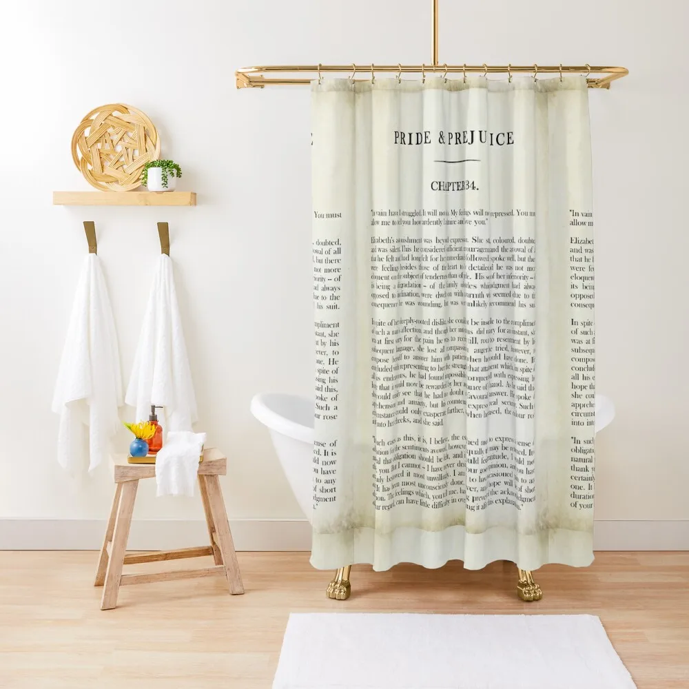 

Pride & Prejudice by Jane Austen - Mr. Darcy: "how ardently I admire and love you." - vintage book page Shower Curtain