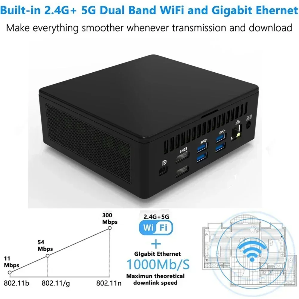 CARBAYTA Intel NUC Mini Gaming PC Core I7 1185G7 4.8 GHZ Windows 10 11 Pro komputer Desktop Gamer kantor HD Thunderbolt 4.0