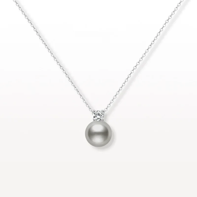 Diana Small Bulb Necklace Perfect Circle Highlight Shijia Pearls925Sterling Silver Light Luxury High-Grade Princess Pendant