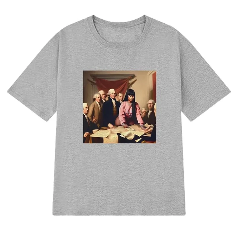 رائجة البيع نيكي ميناج الوردي الجمعة 2 الجرافيك تي شيرت الرجال النساء موضة تي شيرتات قصيرة الاكمام للجنسين المتضخم 100% الملابس القطنية