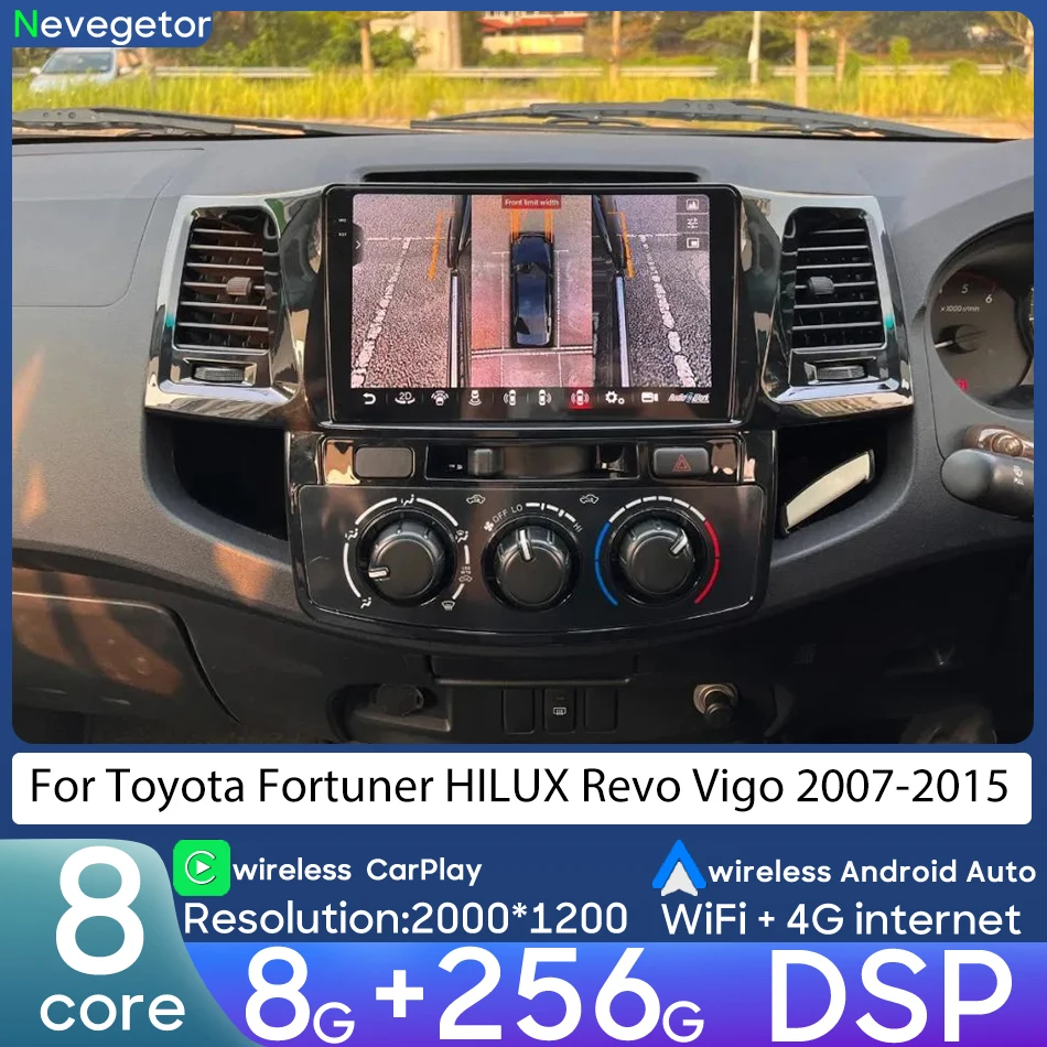 For Toyota Fortuner HILUX Revo Vigo 2007-2015 Car Multimedia Player GPS Video Player Navigation Android Wireless CarPlay Radio