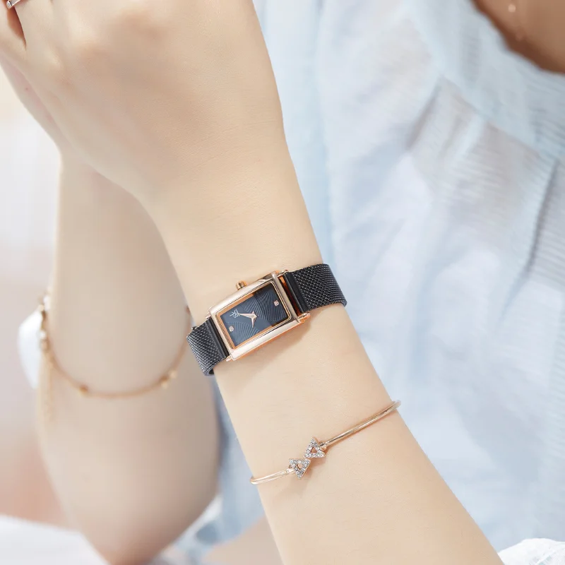 Quartz Watch for Woman with Miyota PC21 Movement 20mm Diameter 8mm Thickness Alloy Case Steel Strap Waterproof 30 Meters
