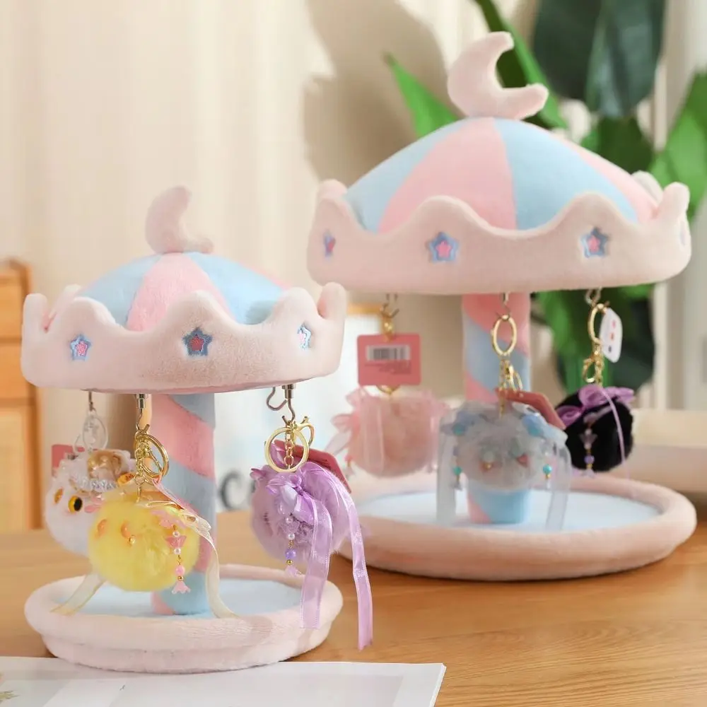 With Hooks Carousel Display Rack Manual Rotation Collection Pendant Storage Rack Stuffed 35cm Display Rack Hobby Collector