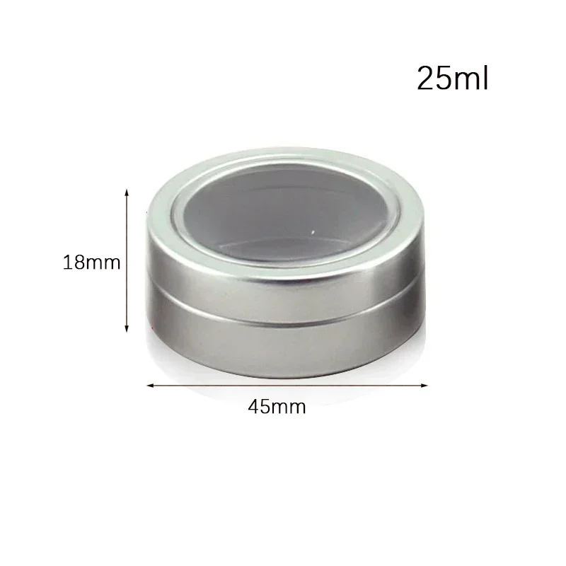 10/20/30/40/50pcs 25ml Round Tin Cans Box Aluminum Tin Jars Silver Empty Storage Organizer Jar Pot Nails Decoration Container