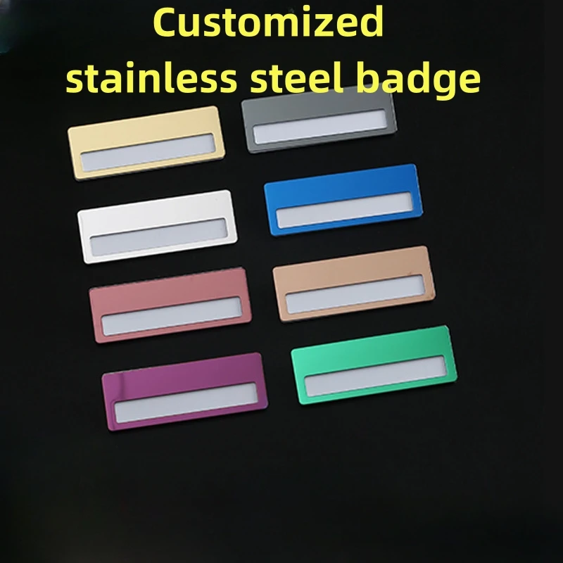 

DIY Laser Stainless Steel Titanium Metal Custom Brooch Multiple Colors Hotel Logo Badge School Student Emblem Custom Wholesale