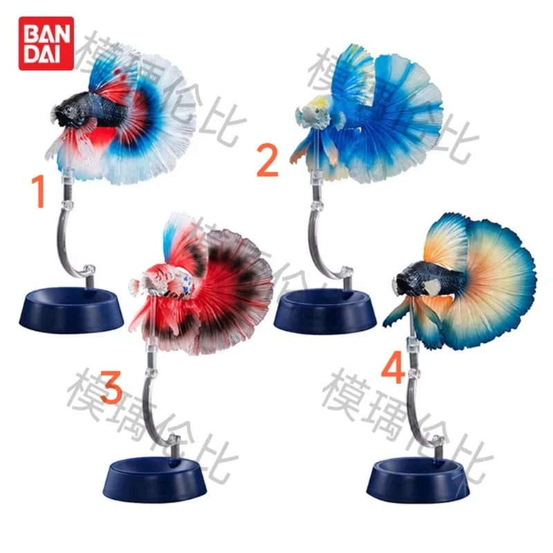 Original Bandai Biology Map Gashapon Tropical Fish Qversion Animal Action Figure Model Toy Cartoon Character Collection Ornament