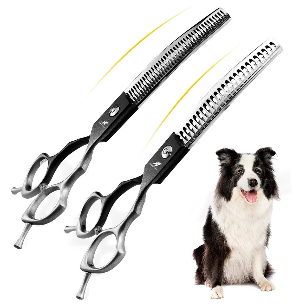 Professional 6.5inch gradient color Downward Curved Scissors Pet Grooming Scissors Sharp beauty Comfortable smooth rigth hand