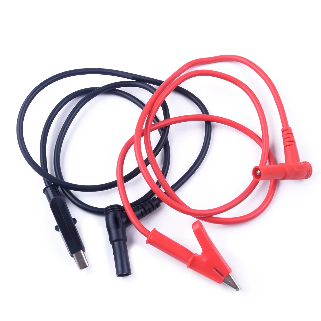 LETAOSK 2pcs Red & Black 15A 1000V Heavy Duty Banana Plug to Alligator Clip Test Hook Probe Cables For Multimeter