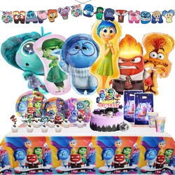 Inside Out Birthday Party Decoration Latex Aluminum Film Balloon Banner Toy Gift Backdrop Disposable Tableware Napkin