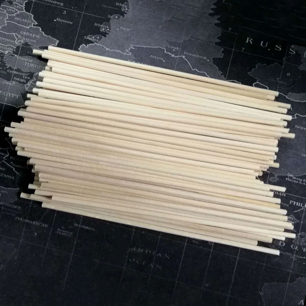 100pcs Unfinished Natural Wood Craft Dowel Rods Sticks Kids Children DIY Materials (200x2x2mm) Wood Dowel Sticks