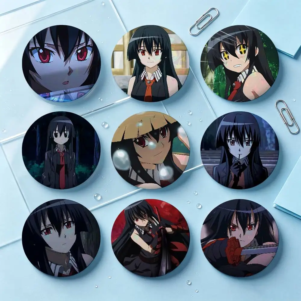 Akame Anime Figure Badges 25 32 44 58 75 Mm Round Cosplay Pin Bag Decor Fans Collect Friends Gifts Brooch Souvenir