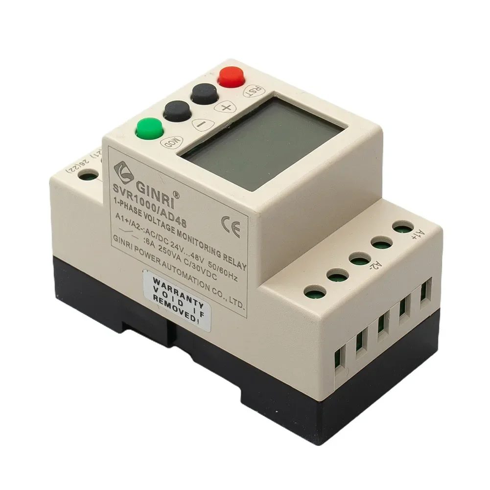 1pcs Under-voltage Relay 50/60Hz AC/DC 24V-48V AD48 AD220 LCD Overvoltage Protector SVR1000 Standard Brand New