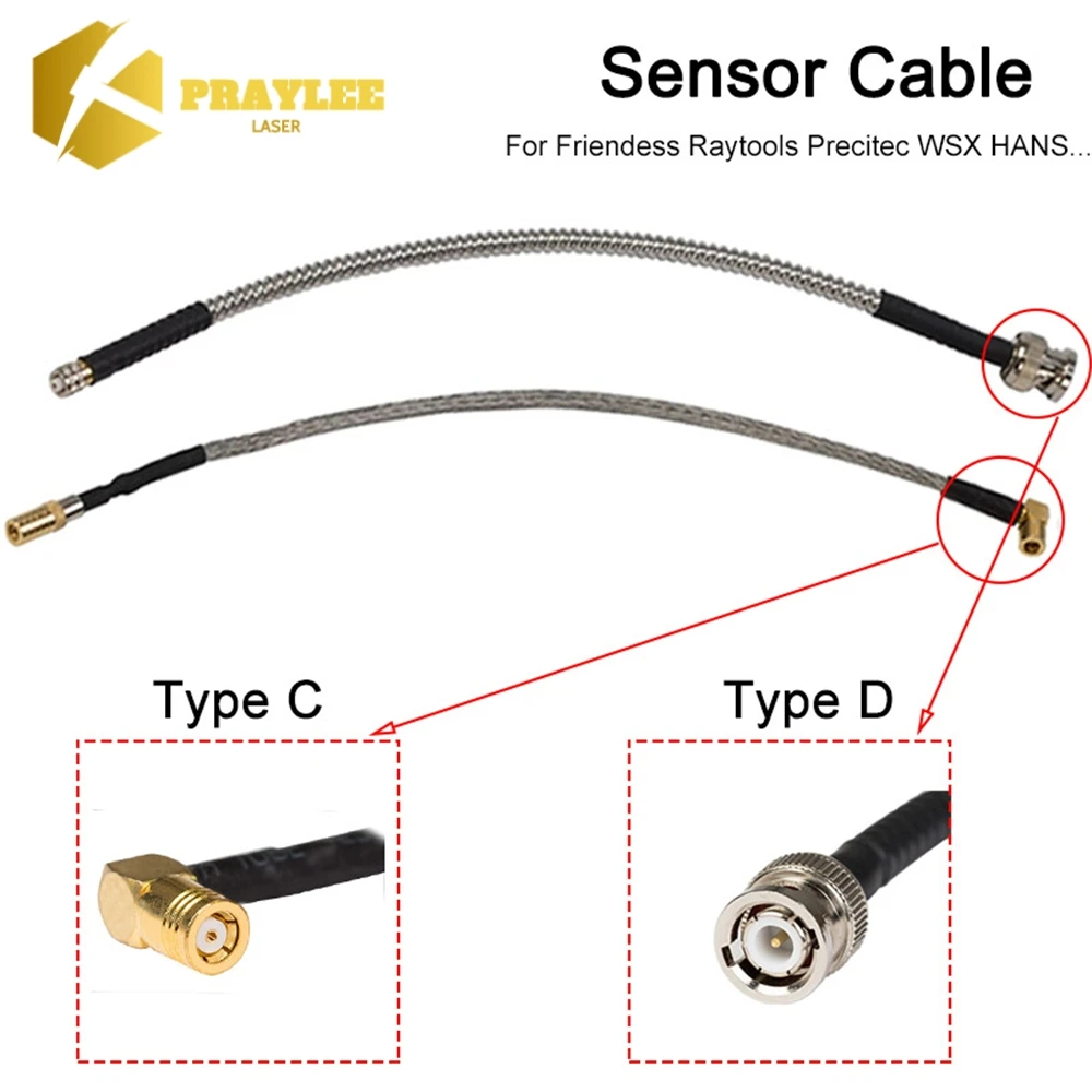 Praylee Fiber Laser Sensor Cable RF For Raytools Precitec WSX Hans HE Friendess Mazak Laser Cutting Machine Head