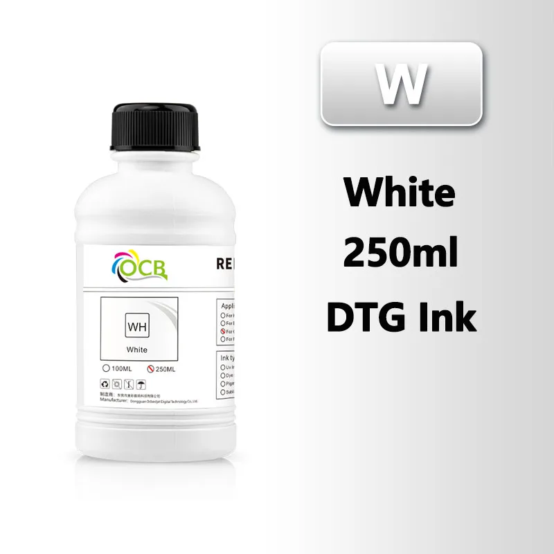 5Colors/Set 250ml DTG Textile Ink for Epson L1800 L800 R330 1390 1400 1410 R1900 DX4 DX5 DX6 DX7 Printhead & DTG Printer