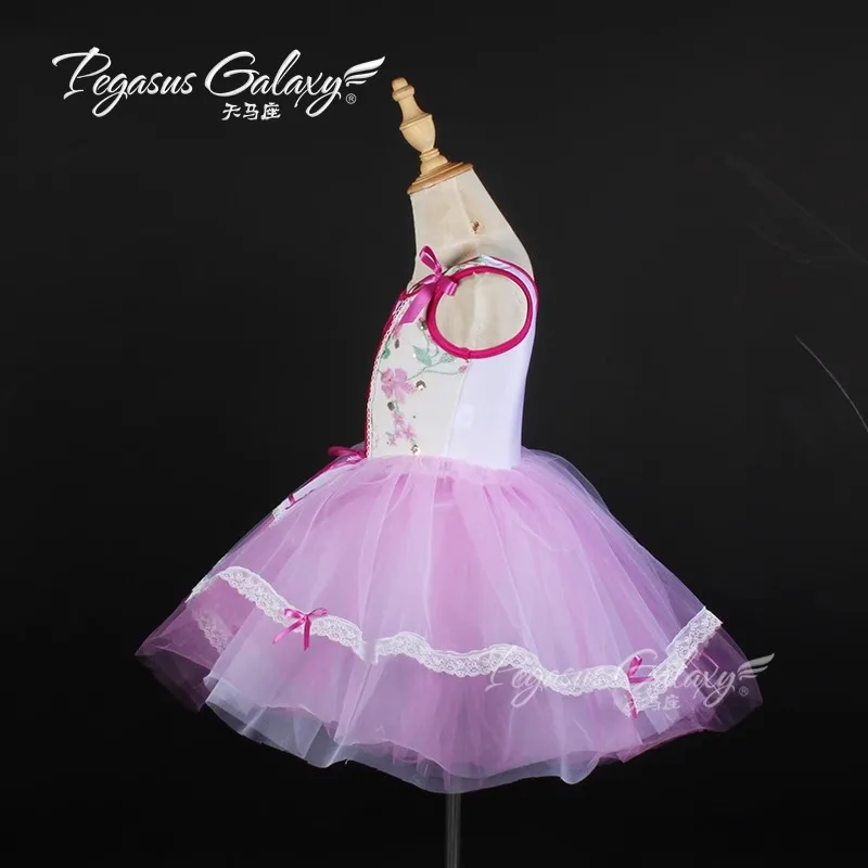 발레 댄스 복장 소녀 투투 발레 댄스 착용 여성 무대 공연 의상 레이스 가장자리 활 장식 공주님 드레스