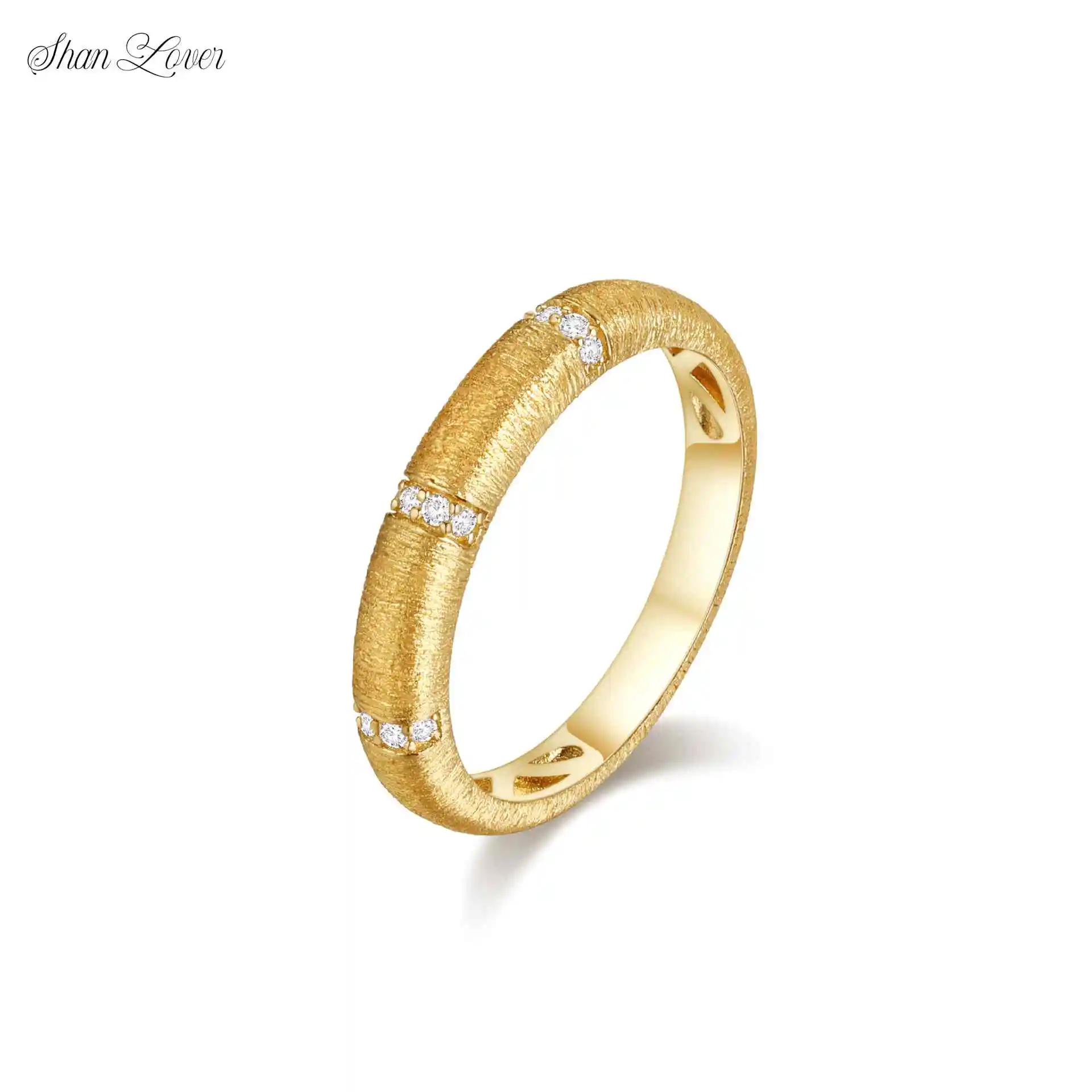 

ShanLover Brand New S925 925 Sterling Silver Rings Fashion Accessories For Woman Girls 18K Gold Plating Ring 18kgp Fine Jewelry