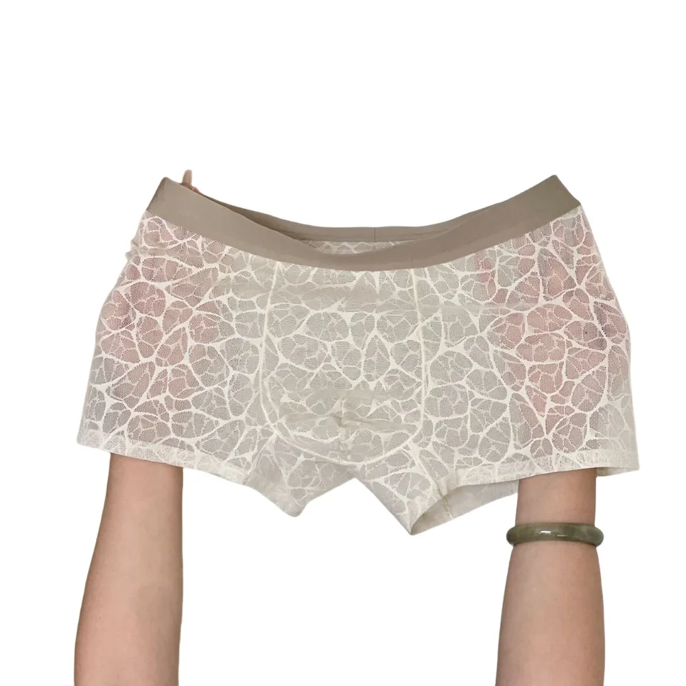 

Creative Underpants Men Boxer Briefs Ice Silk Quick Dry Lace Shorts Boxers Mesh Thin Breathable Underwear for Men Men
