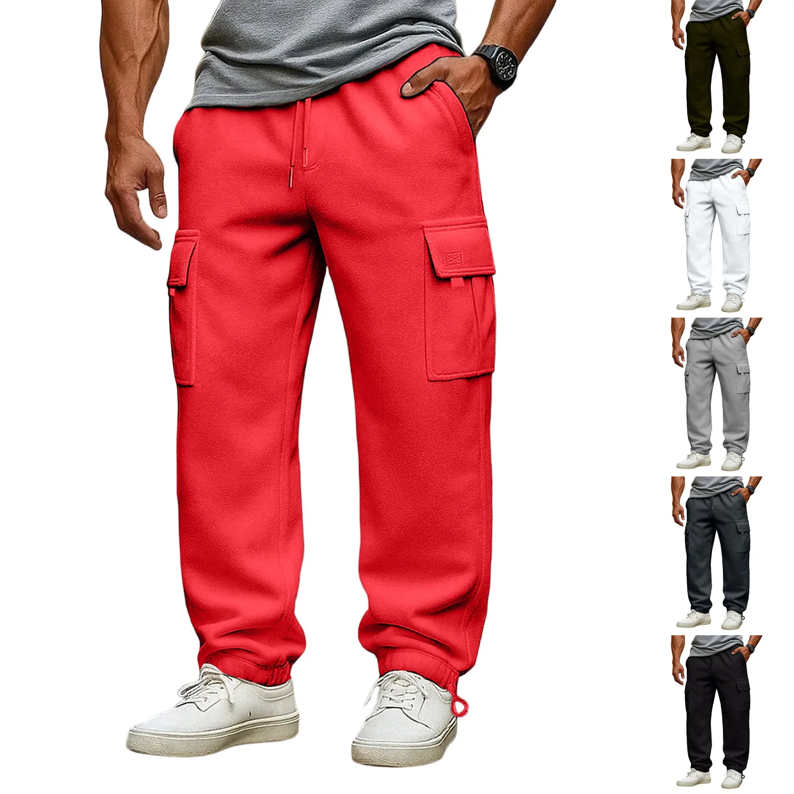 

Мужские спортивные брюки, дышащие свободные джоггеры с эластичной резинкой на талии и шнурком, повседневная повседневная легкая уличная одежда, походные брюки, брюки