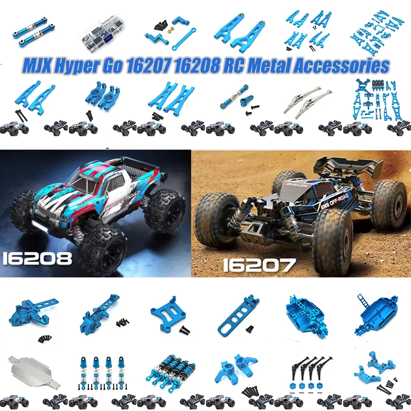 

MJX Hyper Go 16207 16208 16209 Радиоуправляемый автомобиль Металлическая рулевая чашка Верхний нижний поворотный рычаг Набор Амортизирующий башенный кронштейн Обновление стойки кузова Детали