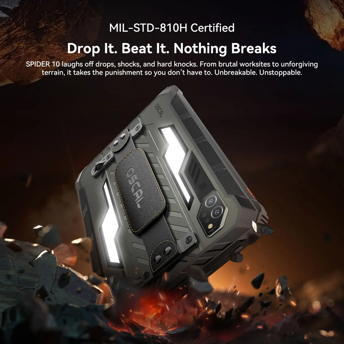 Blackview OSCAL SPIDER 10 وسادة متينة، شاشة 11 بوصة FHD + IPS 60 هرتز 8 جيجابايت 256 جيجابايت 20000 مللي أمبير في الساعة، MediaTek Dimensity G81، Android 15 Tablet