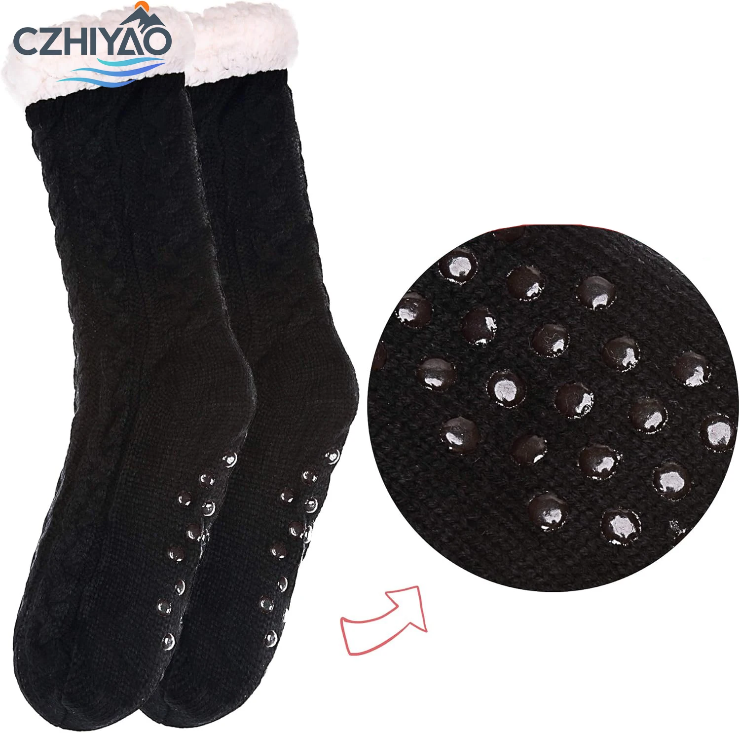 

CZHIYAO Thick Fleece Socks-Ultra Warm, Anti-Slip Winter Floor Socks Slipper,Soft Plush Lined Home for Cold Weather Sleep Indoor
