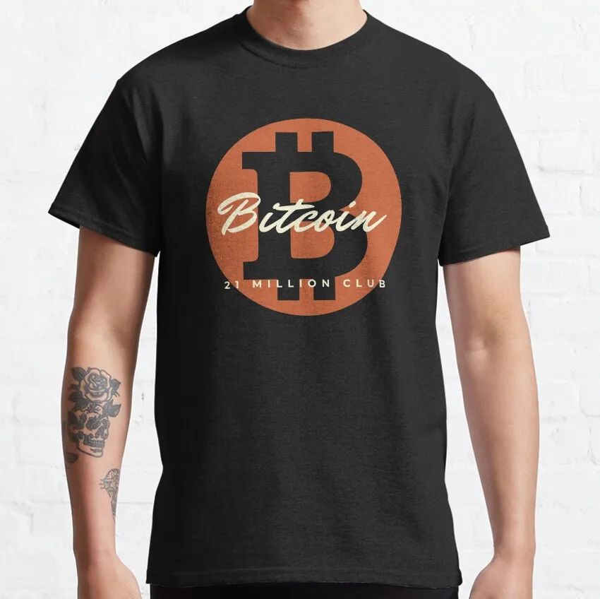 

1207 21 million club Funny t shirt for Crypto Traders Bitcoin Symbol tee 100% cotton printed Graphic clothes All size tops