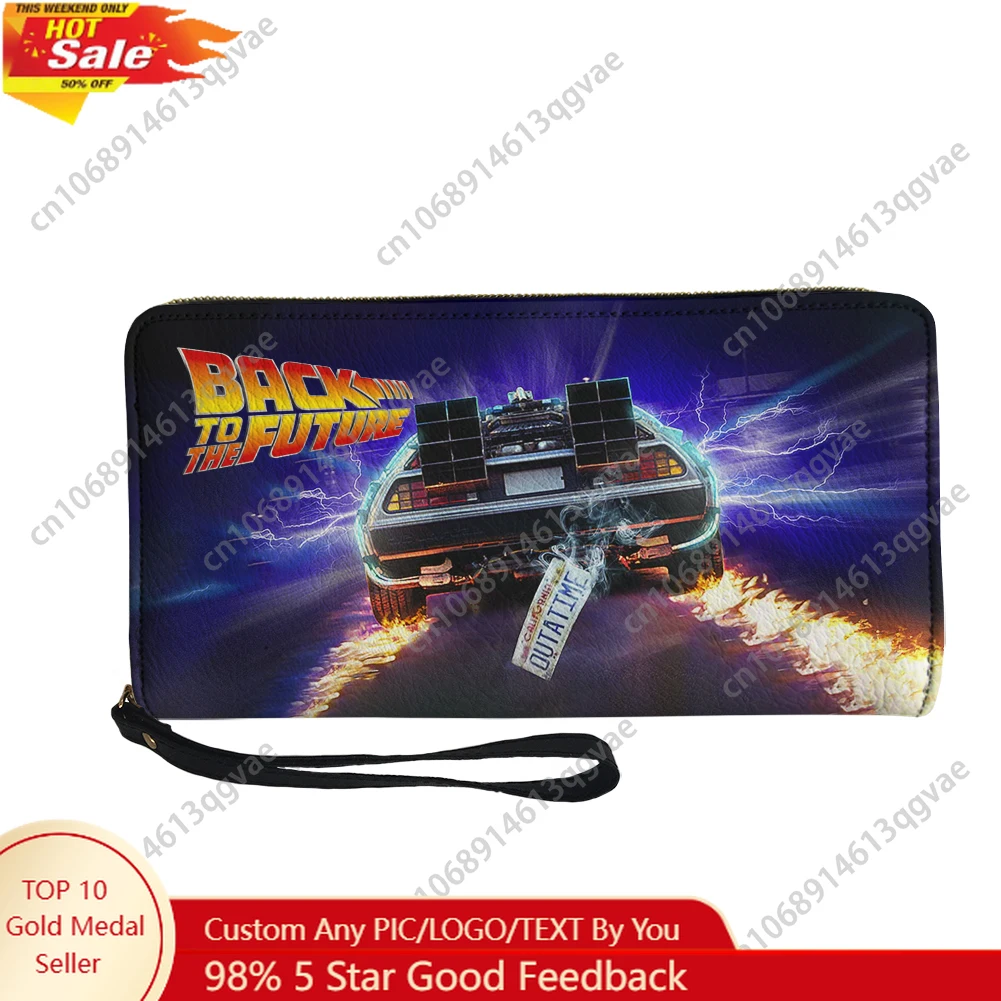 

Back to The Futures Movies Custom Wallet Purse Sprunki Mens Womens Zipper Long Wallets Double Print Portable Wallet Gift Bag