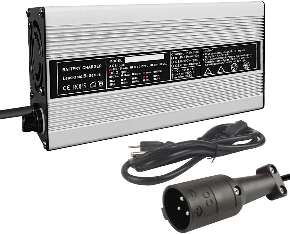 

Новое зарядное устройство для гольф-кара Club Car 48 Вольт 5 А с 3-контактной круглой вилкой