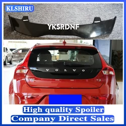 For Volvo V40 2013-2019 Spoiler ABS Plastic Carbon Fiber Look Hatchback Roof Rear Wing Body Kit Accessories